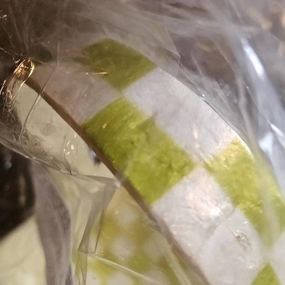 Mackenzie-Childs Green Checkered Floral Basket - Picture 7 of 9